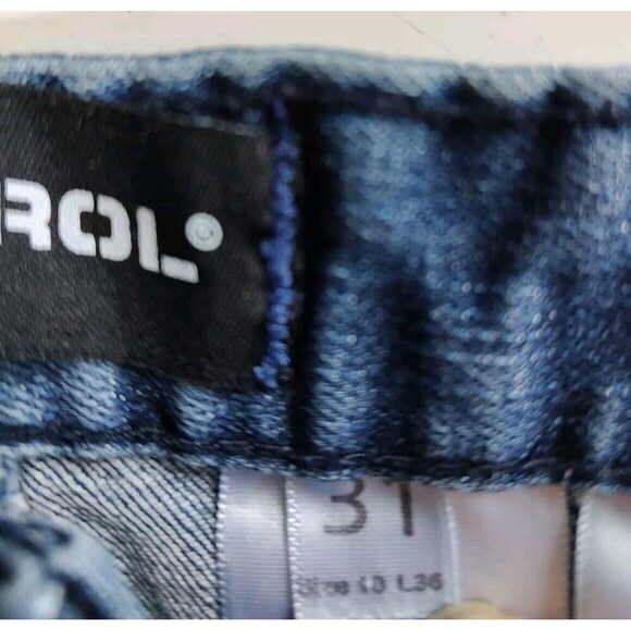 Denim Chaps Style Petrol Custom Cut Biker PUNK Jeans Distressed Custom Sz 31 - Picture 6 of 12